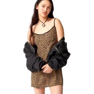 Urban Outfitters Mallory Leopard Print Spaghetti Straps Cowl Neck Size S-P #03